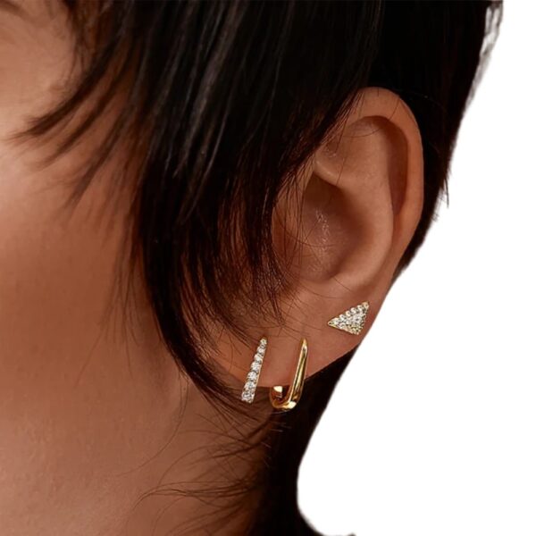 ANIA HAIE GOLD TRIANGULAR PAVE STUDS E059-06G - Image 2