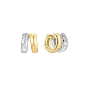 ANIA HAIE TWO-TONE SPARKLING DUET HOOP EARRINGS E069-08T