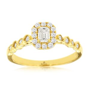 YELLOW GOLD DIAMOND ENGAGEMENT RING C9088D