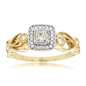 YELLOW GOLD DIAMOND ENGAGEMENT RING H1190D