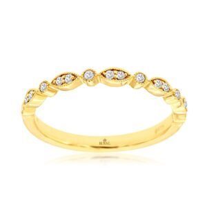 YELLOW GOLD DIAMOND WEDDING BAND C9282D