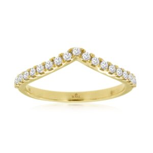YELLOW GOLD DIAMOND WEDDING BAND H1084D