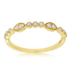 YELLOW GOLD DIAMOND WEDDING BAND C8434D