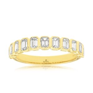 YELLOW GOLD DIAMOND WEDDING BAND H1715D