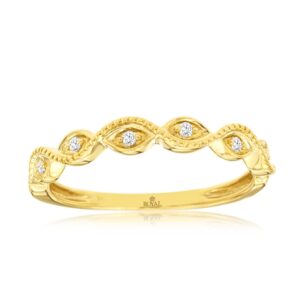 YELLOW GOLD DIAMOND WEDDING BAND H1163D