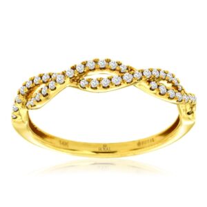 YELLOW GOLD DIAMOND WEDDING BAND C9851D