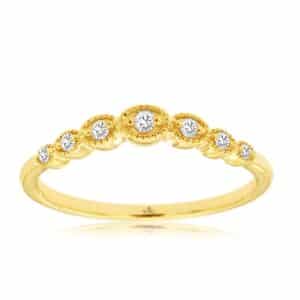 YELLOW GOLD DIAMOND WEDDING BAND H1090D