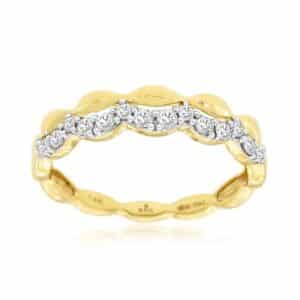 YELLOW GOLD DIAMOND WEDDING BAND H1877D