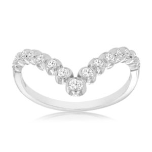WHITE GOLD DIAMOND V RING WC9006D