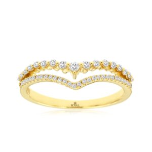 YELLOW GOLD DIAMOND CONTOUR RING H1312D