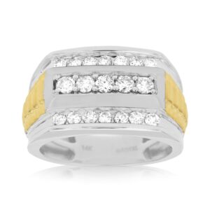 WHITE & YELLOW GOLD DIAMOND RING WC7830D