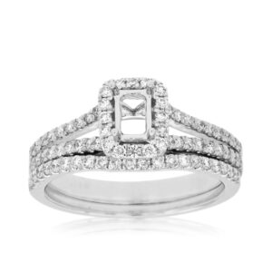 WHITE GOLD DIAMOND SEMI-MOUNT WEDDING SET WC7699S