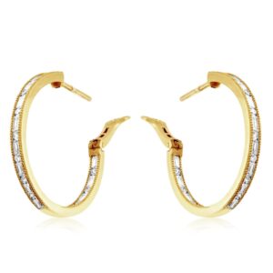 YELLOW GOLD DIAMOND HOOPS H1402D