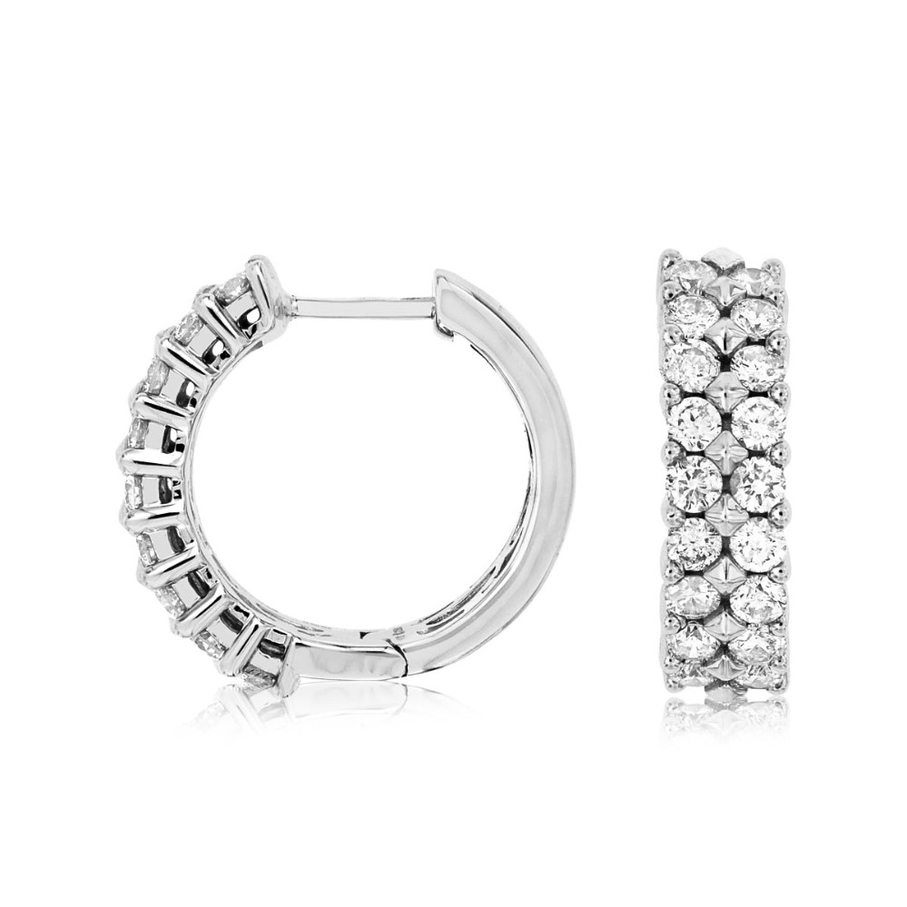 WHITE GOLD DIAMOND HOOP EARRINGS WC7882D