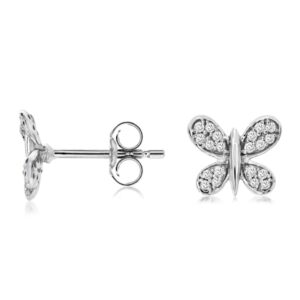 WHITE GOLD DIAMOND BUTTERFLY EARRINGS WH1390D