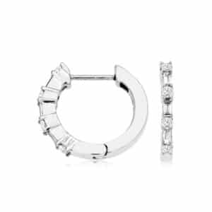 WHITE GOLD DIAMOND HOOP EARRINGS WH2018D