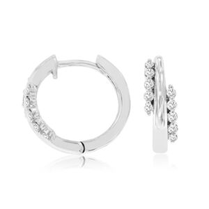 WHITE GOLD DIAMOND HOOP EARRINGS WH1386D