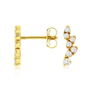 YELLOW GOLD DIAMOND EARRINGS C9523D