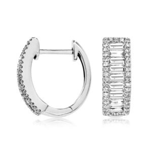 WHITE GOLD DIAMOND HOOP EARRINGS WC8142D