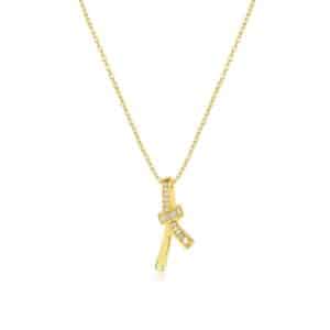 YELLOW GOLD DIAMOND PENDANT H2777D