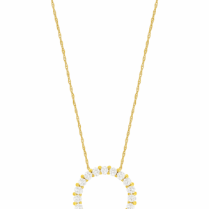 YELLOW GOLD DIAMOND CIRCLE PENDANT C6200D