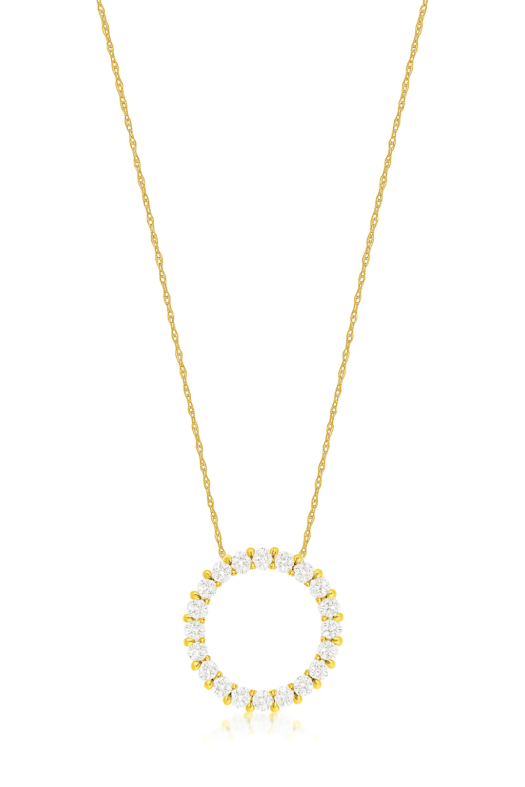 YELLOW GOLD DIAMOND CIRCLE PENDANT C6200D