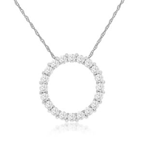 WHITE GOLD DIAMOND CIRCLE PENDANT WC6198D