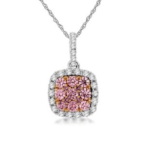 WHITE GOLD PINK & WHITE DIAMOND PENDANT WC8479P