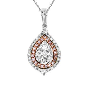 WHITE GOLD PINK & WHITE DIAMOND PENDANT WC6649P