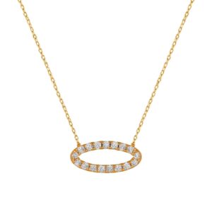 YELLOW GOLD DIAMOND OVAL NECKLACE H1149D