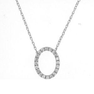 WHITE GOLD DIAMOND OVAL NECKLACE WH1148D