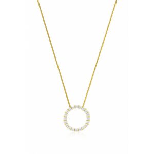 YELLOW GOLD DIAMOND CIRCLE PENDANT C6198D