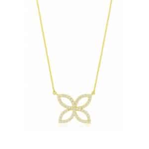 YELLOW GOLD DIAMOND NECKLACE H2424D