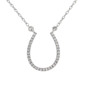 WHITE GOLD DIAMOND HORSESHOE NECKLACE WC7123D