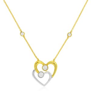 YELLOW & WHITE GOLD DIAMOND NECKLACE C9900D