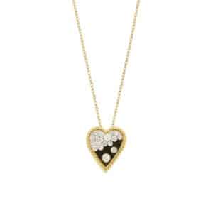 YELLOW GOLD DIAMOND HEART NECKLACE H1927D