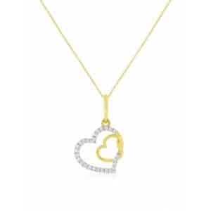 YELLOW GOLD DIAMOND PENDANT H2876D
