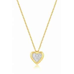 YELLOW GOLD DIAMOND HEART NECKLACE H1587D