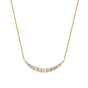 YELLOW GOLD DIAMOND SMILE NECKLACE C9805D