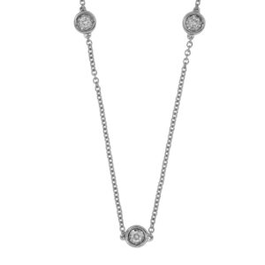 WHITE GOLD 7 STATION DIAMOND NECKLACE WC9889D