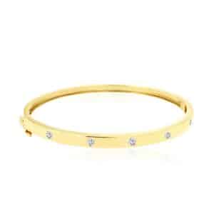 YELLOW GOLD DIAMOND BANGLE H2249D