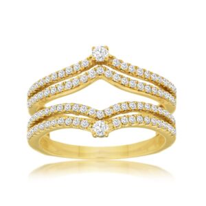 YELLOW GOLD DIAMOND INSERT RING C8751D