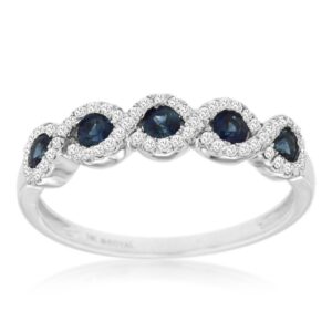 WHITE GOLD SAPPHIRE & DIAMOND RING WC8441S
