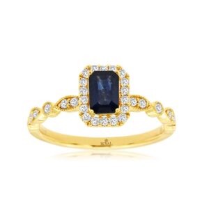 YELLOW GOLD SAPPHIRE & DIAMOND RING C9281SP