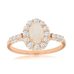 ROSE GOLD OPAL & DIAMOND RING PR3788F