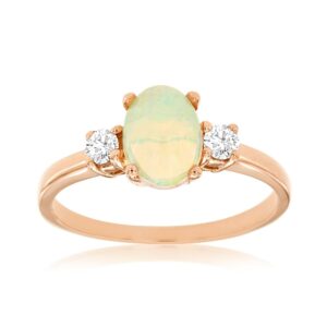 ROSE GOLD OPAL & DIAMOND RING PR3195F