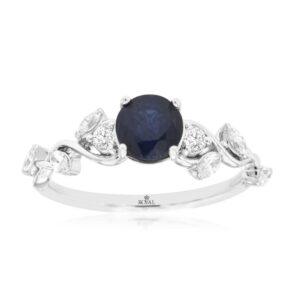 WHITE GOLD SAPPHIRE & DIAMOND RING WH1603S