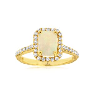 YELLOW GOLD OPAL & DIAMOND RING C9106F