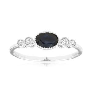 WHITE GOLD SAPPHIRE & DIAMOND RING WH1634S