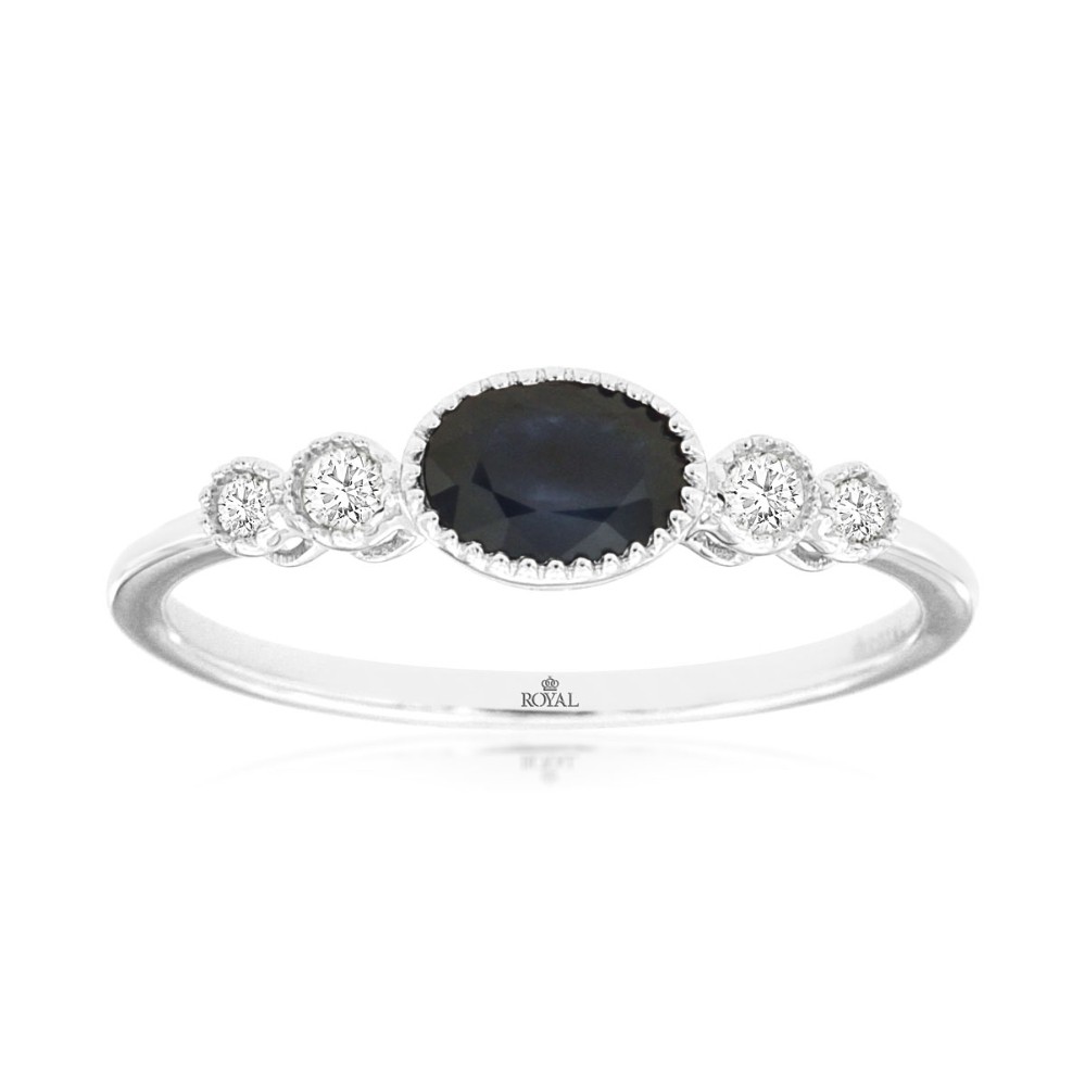 WHITE GOLD SAPPHIRE & DIAMOND RING WH1634S